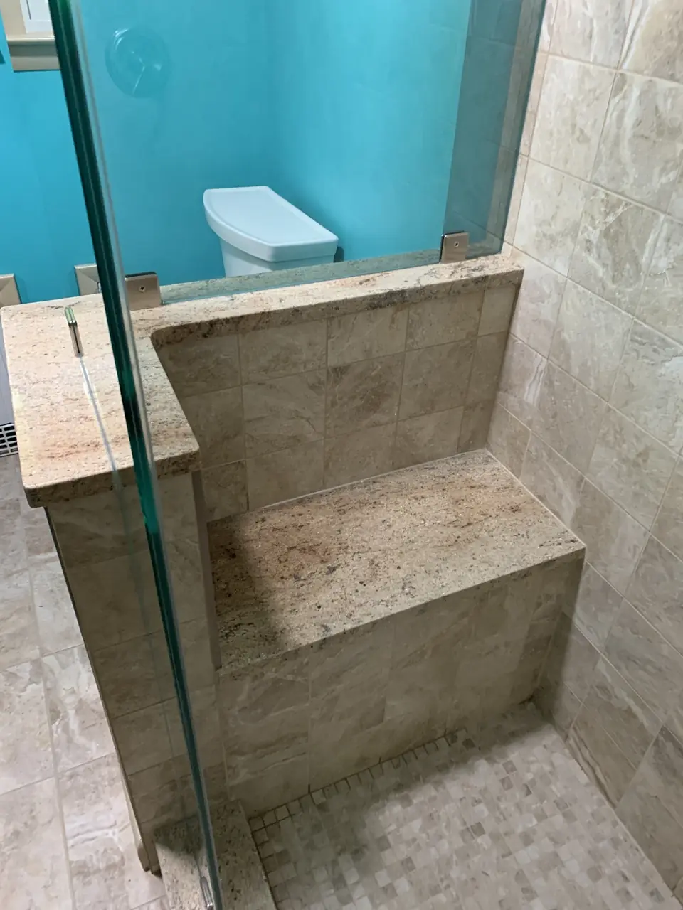 Built-in shower bench