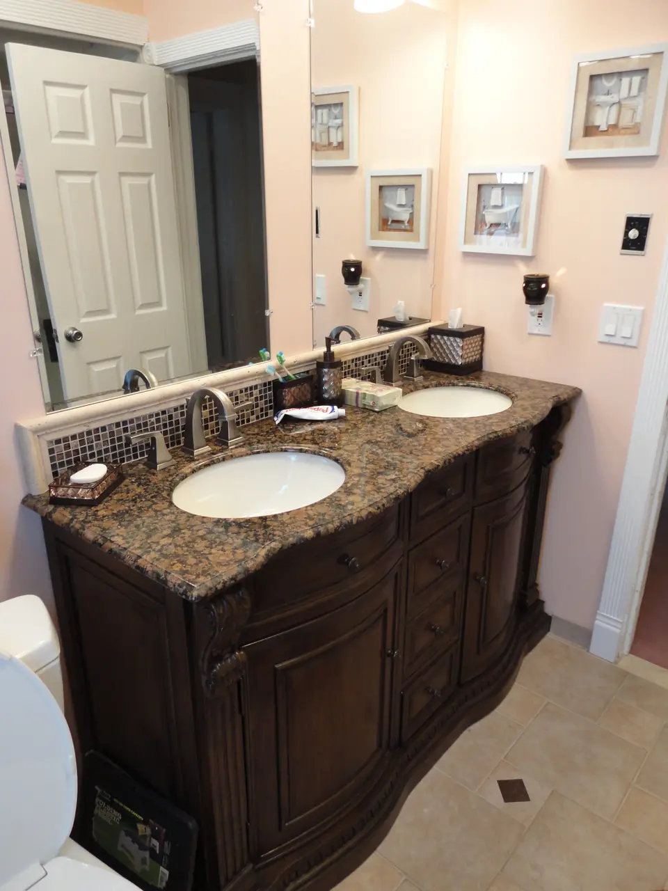 Furniture-style double vanity
